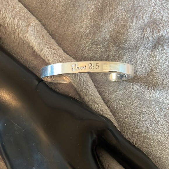 Silver Colored Cuff Scripture Bracelet - Picture 4 of 5